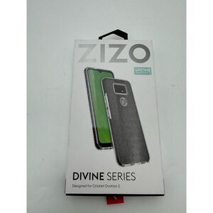 zizo divine series cell phone case for cricket ovation 2 black glittery